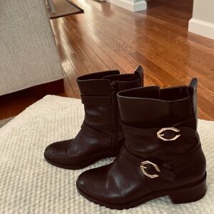 Cole Haan Black Ankle Boots with Metallic Accents